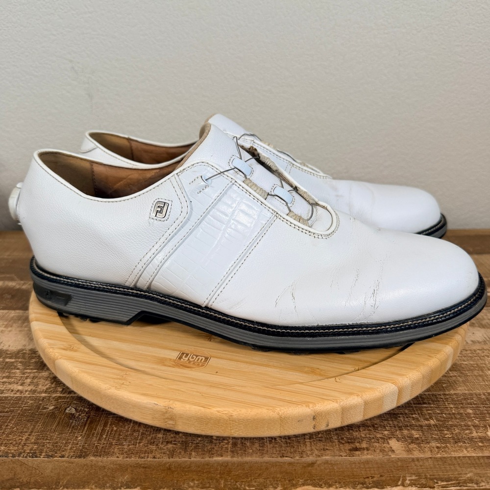 FootJoy DryJoys Premiere Series Golf Shoes BOA Lacing Mens 13 White Leather